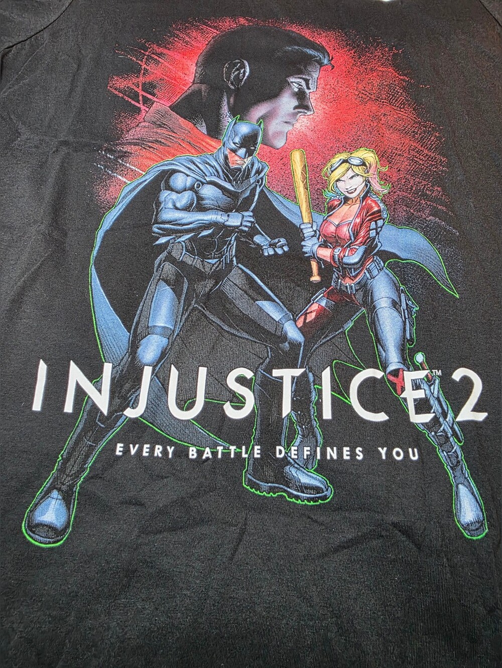 Injustice 2 Loot Crate Exclusive Graphic T-Shirt Batman Harley Quinn Black 2XL